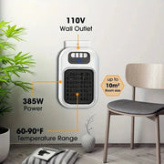 Mini Heater Portable Remote Control Wall Mounted Energy - saving Shower Fast Heater Electric Heater Household Small Office - Lacatang Shop