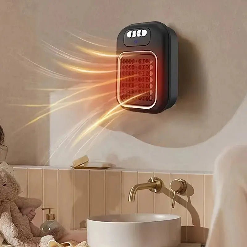 Mini Heater Portable Remote Control Wall Mounted Energy - saving Shower Fast Heater Electric Heater Household Small Office - Lacatang Shop