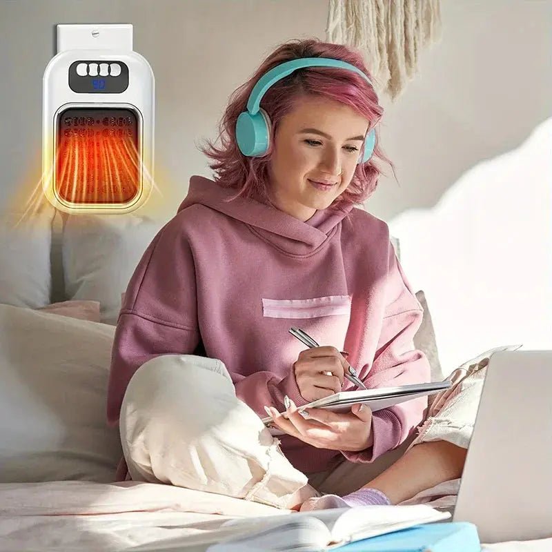 Mini Heater Portable Remote Control Wall Mounted Energy - saving Shower Fast Heater Electric Heater Household Small Office - Lacatang Shop