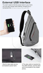 Mixi Fashion Backpack for Men One Shoulder Chest Bag Male Messenger Boys College School Bag Travel Causal Black 17 19 inch - Lacatang Shop