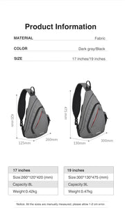 Mixi Fashion Backpack for Men One Shoulder Chest Bag Male Messenger Boys College School Bag Travel Causal Black 17 19 inch - Lacatang Shop