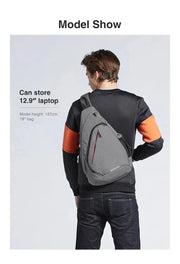 Mixi Fashion Backpack for Men One Shoulder Chest Bag Male Messenger Boys College School Bag Travel Causal Black 17 19 inch - Lacatang Shop