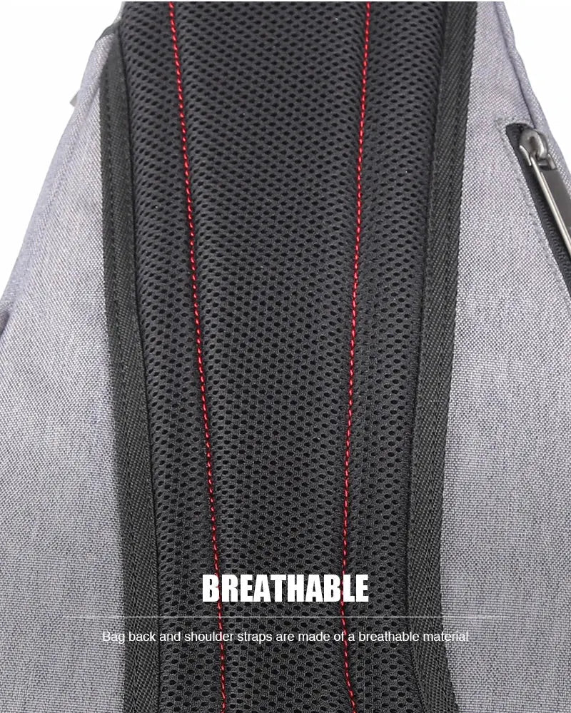 Mixi Men One Shoulder Backpack Women Sling Bag Crossbody USB Boys Cycling Sports Travel Versatile Fashion Bag Student School - Lacatang Shop