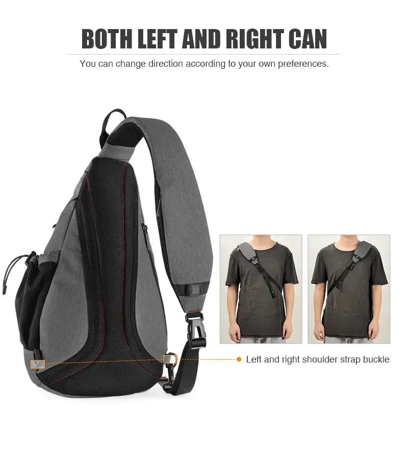 Mixi Men One Shoulder Backpack Women Sling Bag Crossbody USB Boys Cycling Sports Travel Versatile Fashion Bag Student School - Lacatang Shop