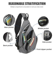 Mixi Men One Shoulder Backpack Women Sling Bag Crossbody USB Boys Cycling Sports Travel Versatile Fashion Bag Student School - Lacatang Shop