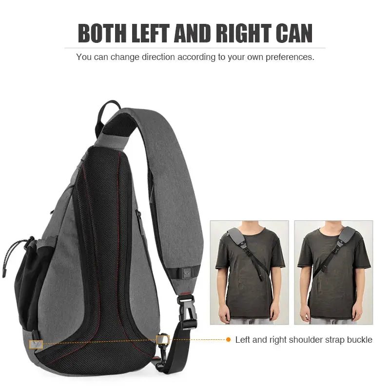 Mixi Men One Shoulder Backpack Women Sling Bag Crossbody USB Boys Cycling Sports Travel Versatile Fashion Bag Student School - Lacatang Shop
