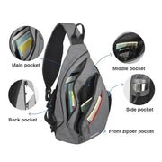 Mixi Men One Shoulder Backpack Women Sling Bag Crossbody USB Boys Cycling Sports Travel Versatile Fashion Bag Student School - Lacatang Shop