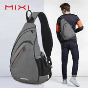 Mixi Men One Shoulder Backpack Women Sling Bag Crossbody USB Boys Cycling Sports Travel Versatile Fashion Bag Student School - Lacatang Shop