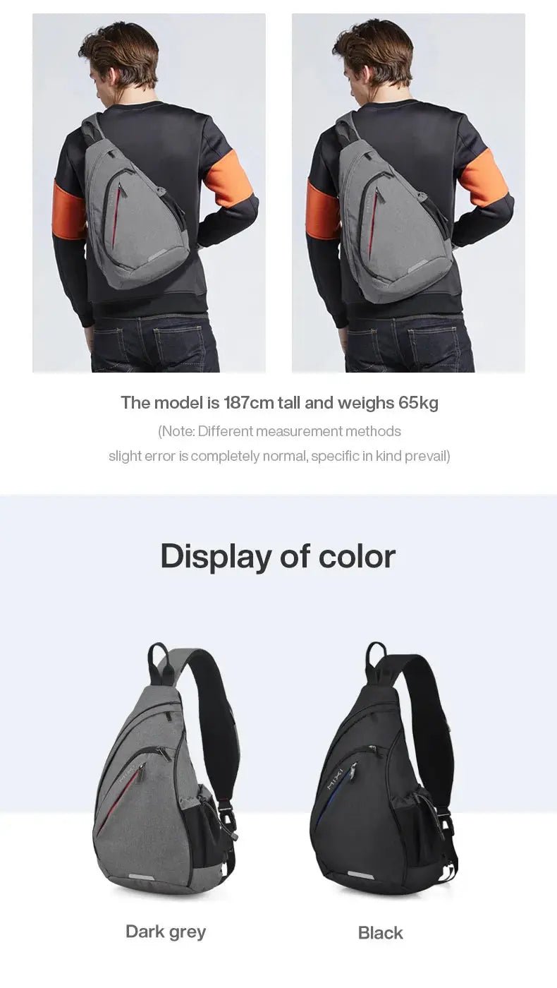 Mixi Men One Shoulder Backpack Women Sling Bag Crossbody USB Boys Cycling Sports Travel Versatile Fashion Student School - Lacatang Shop