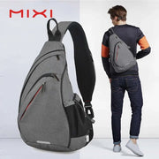 Mixi Men One Shoulder Backpack Women Sling Bag Crossbody USB Boys Cycling Sports Travel Versatile Fashion Student School - Lacatang Shop