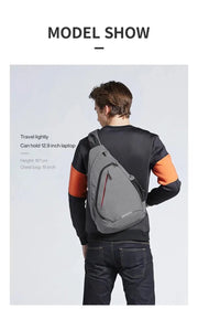 Mixi Men One Shoulder Backpack Women Sling Bag Crossbody USB Boys Cycling Sports Travel Versatile Fashion Student School - Lacatang Shop