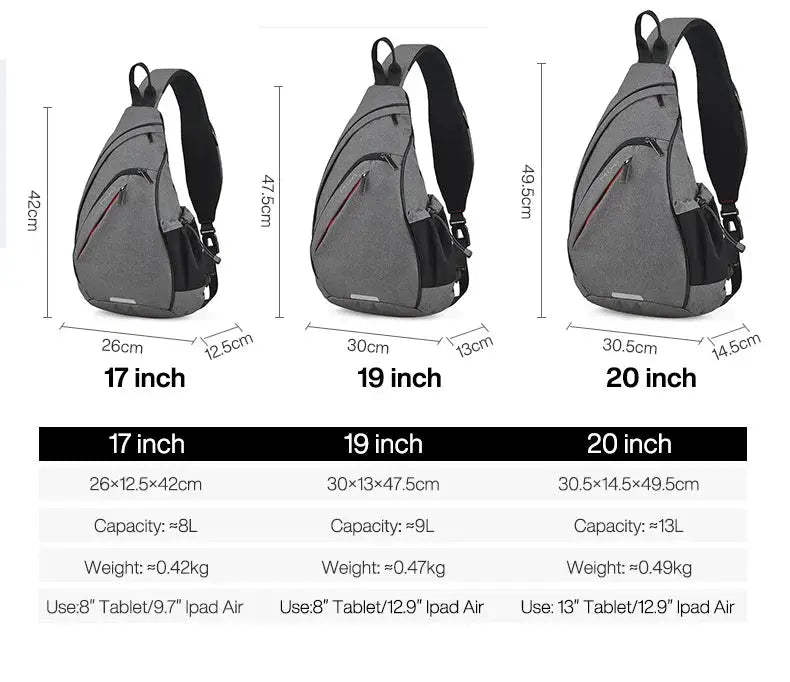 Mixi Men One Shoulder Backpack Women Sling Bag Crossbody USB Boys Cycling Sports Travel Versatile Fashion Student School - Lacatang Shop
