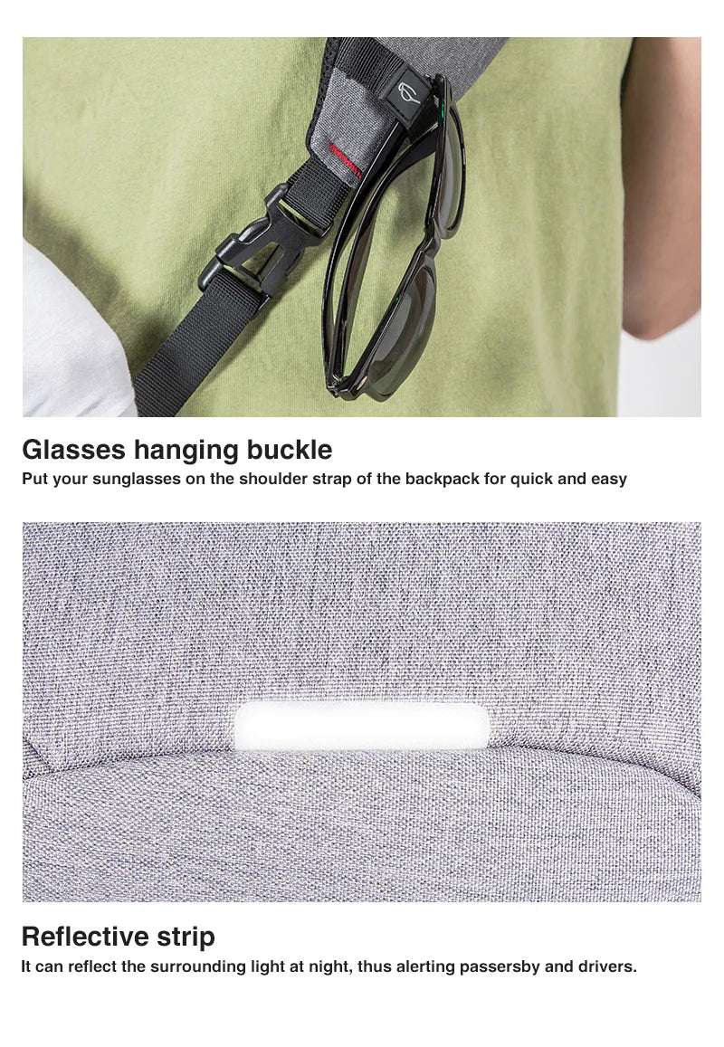 Mixi Men One Shoulder Backpack Women Sling Bag Crossbody USB Boys Cycling Sports Travel Versatile Fashion Student School - Lacatang Shop