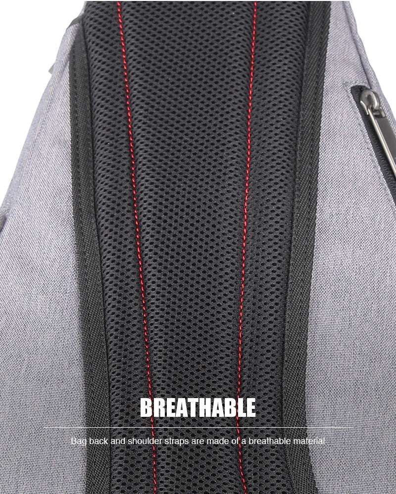 Mixi Men One Shoulder Backpack Women Sling Bag Crossbody USB Boys Cycling Sports Travel Versatile Fashion Student School - Lacatang Shop