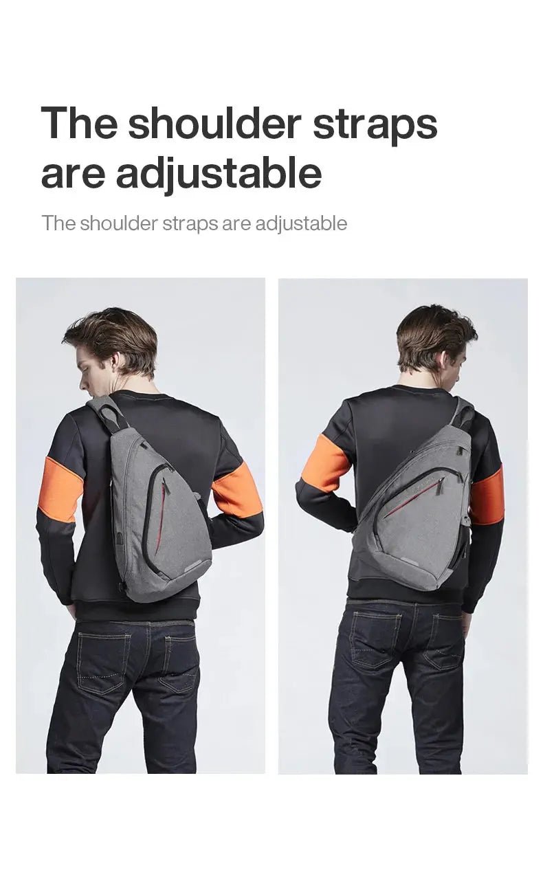 Mixi Men One Shoulder Backpack Women Sling Bag Crossbody USB Boys Cycling Sports Travel Versatile Fashion Student School - Lacatang Shop