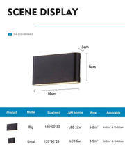 Modern IP65 Waterproof 6W/12W LED Wall Lights Indoor/Outdoor Balcony Decor Up Down Dual - Head Aluminum Wall Lamp Sconce Fixture - Lacatang Shop