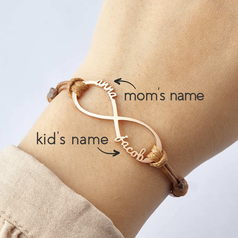 Personalized Infinity Mom Bracelet with Kids' Names