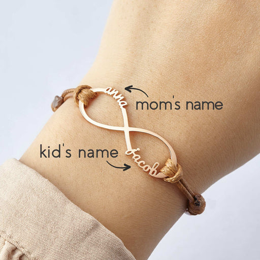 Personalized Infinity Mom Bracelet with Kids' Names