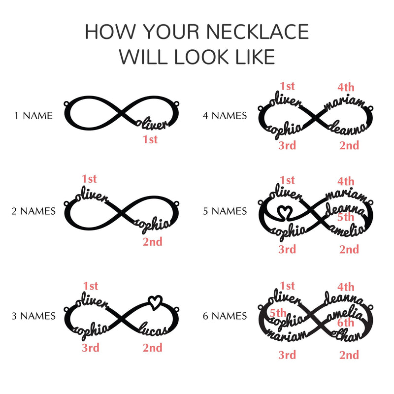 Mom Bracelet with Kids' Names - Infinity Bracelet - Lacatang Shop