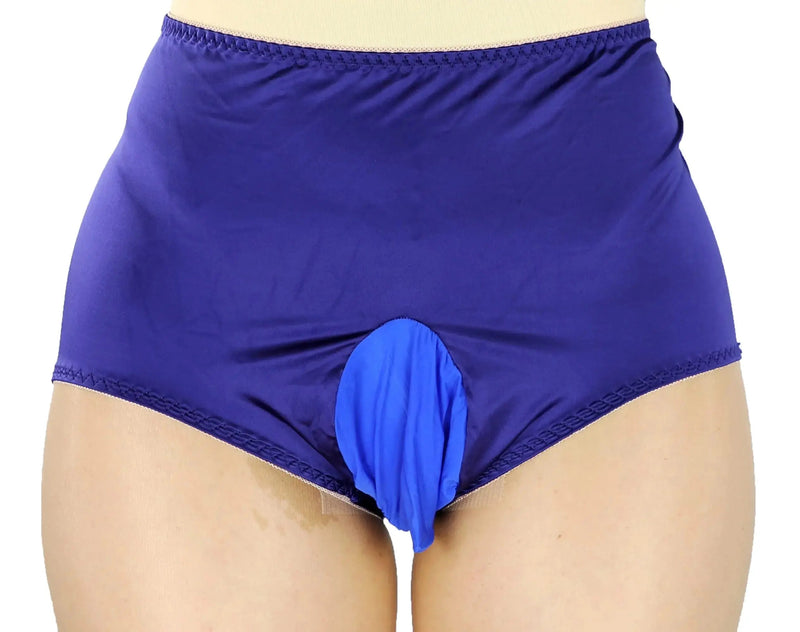 Monas Choice Strethcy Ice Silk Satin Mens Briefs/Satin Mens Panties (Pouch Blue) - Lacatang Shop