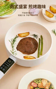 Multi - Functional Electric Frying Pan For Home Flats Pancake Maker Ceramic Glaze Non - Stick Pan All - in - One Pot Small Plug Electric Frying Pan Student - Lacatang Shop