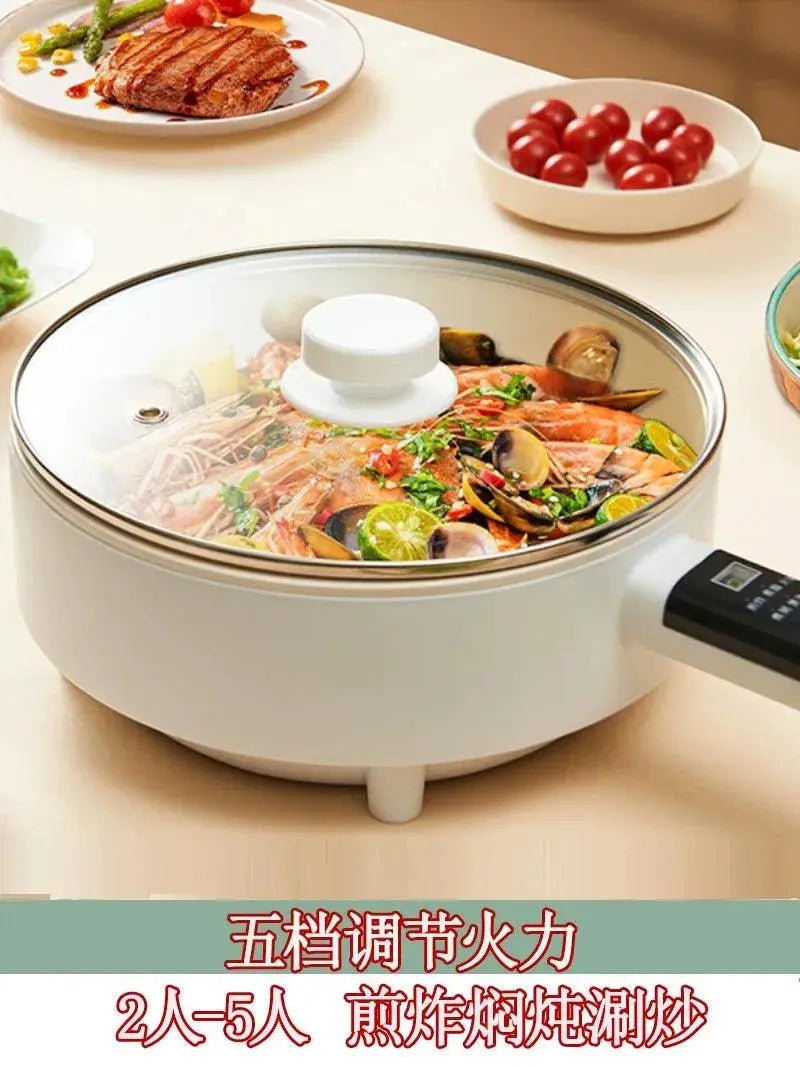 Multi - Functional Electric Frying Pan For Home Flats Pancake Maker Ceramic Glaze Non - Stick Pan All - in - One Pot Small Plug Electric Frying Pan Student - Lacatang Shop