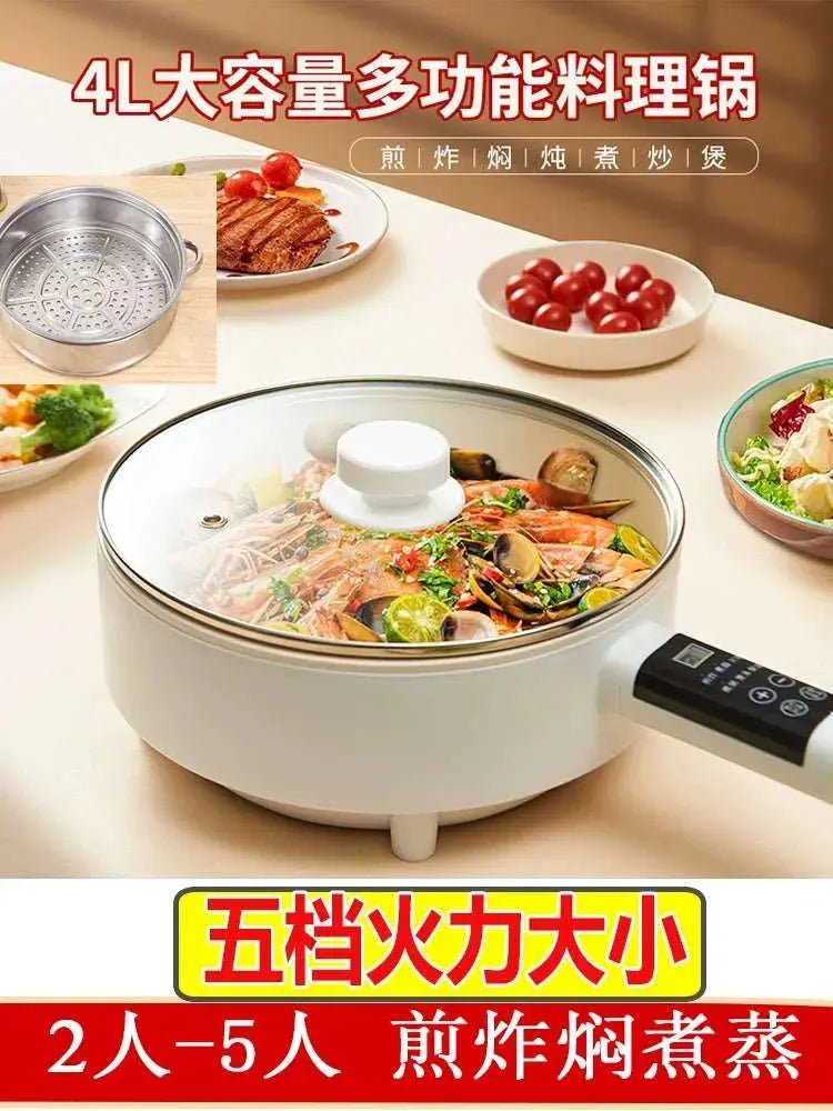 Multi - Functional Electric Frying Pan For Home Flats Pancake Maker Ceramic Glaze Non - Stick Pan All - in - One Pot Small Plug Electric Frying Pan Student - Lacatang Shop