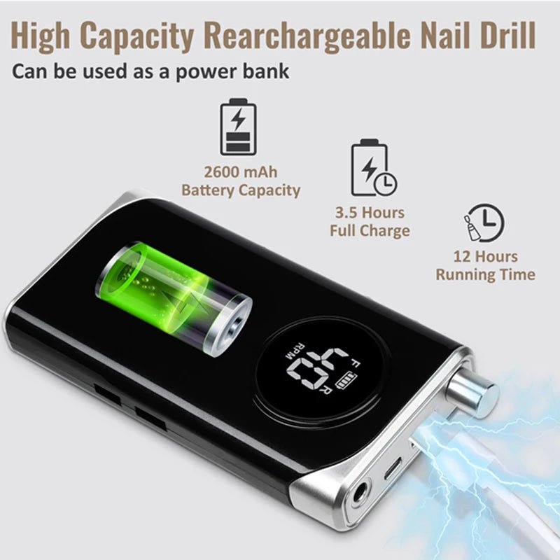 NailSculptor Pro: 40K RPM Rechargeable Drill 2023 - Lacatang Shop
