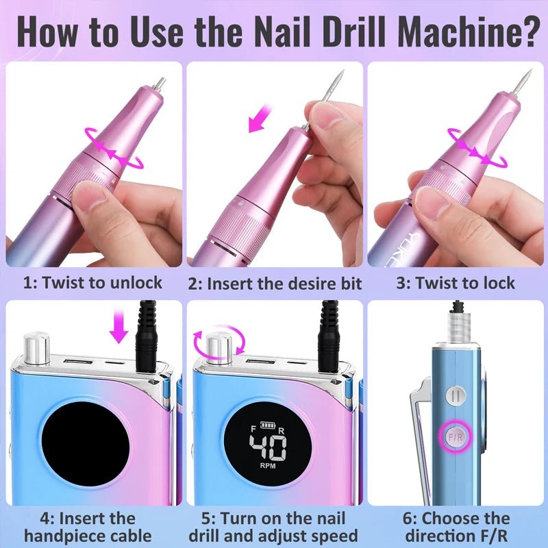 NailSculptor Pro: 40K RPM Rechargeable Drill 2023 - Lacatang Shop