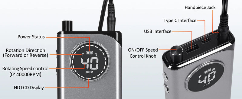 NailSculptor Pro: 40K RPM Rechargeable Drill 2023 - Lacatang Shop