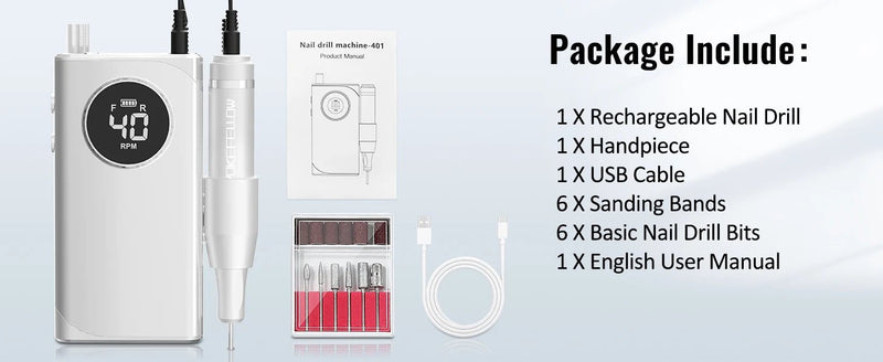 NailSculptor Pro: 40K RPM Rechargeable Drill 2023 - Lacatang Shop