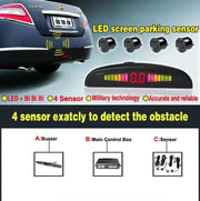 New LED Parking Sensor System Backlight Parktronic Monitor Display Kit Backup Detector Assistant 4 Probes - Lacatang Shop