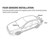 New LED Parking Sensor System Backlight Parktronic Monitor Display Kit Backup Detector Assistant 4 Probes - Lacatang Shop