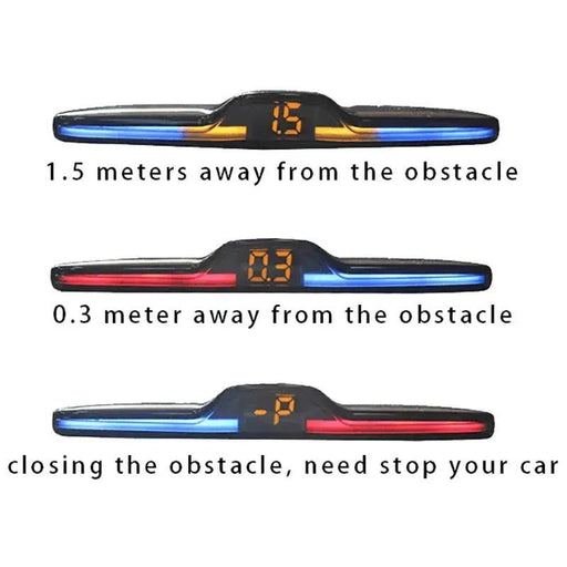 New LED Parking Sensor System Backlight Parktronic Monitor Display Kit Backup Detector Assistant 4 Probes - Lacatang Shop