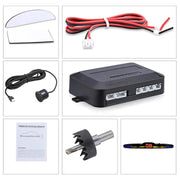 New LED Parking Sensor System Backlight Parktronic Monitor Display Kit Backup Detector Assistant 4 Probes - Lacatang Shop