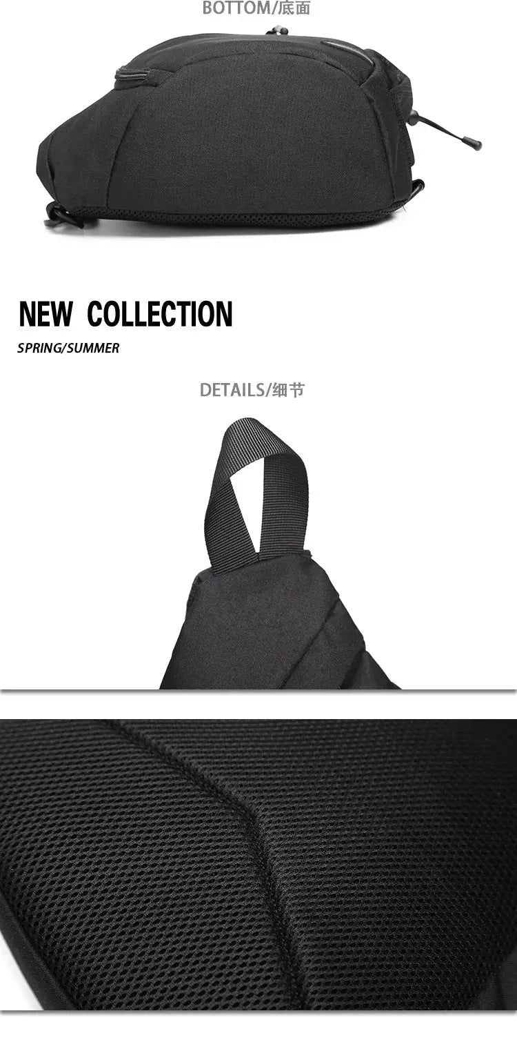 New Men's Waterproof Chest Bag, Young People's Crossbody Bag, Large Capacity Multifunctional Sports and Leisure Travel Bag - Lacatang Shop