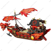 New Phantom Ninja Dragon Ship Model Building Blocks Sodiers Figures Boat Bricks MOC Creative Expert Kids Toys for Boys Children - Lacatang Shop