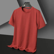 New Summer Waffle Round Neck Short Sleeved T-shirt for Men's Short Sleeved Top - Lacatang Shop