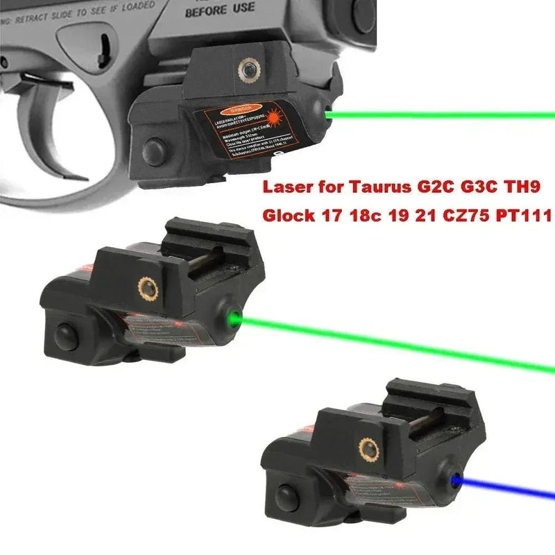 New USB Rechargeable Green Blue Laser Sight Scope Pistol Aiming Pointer For Taurus G3C TH9 Glock PT111 - Lacatang Shop