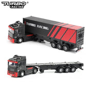 Newest Turbo Racing C50 1:76 Full Proportional 4WD RC Semi - truck Tractor Trailer & P81 2.4Ghz 10Ch Control For Kids/ Adults Gift - Lacatang Shop