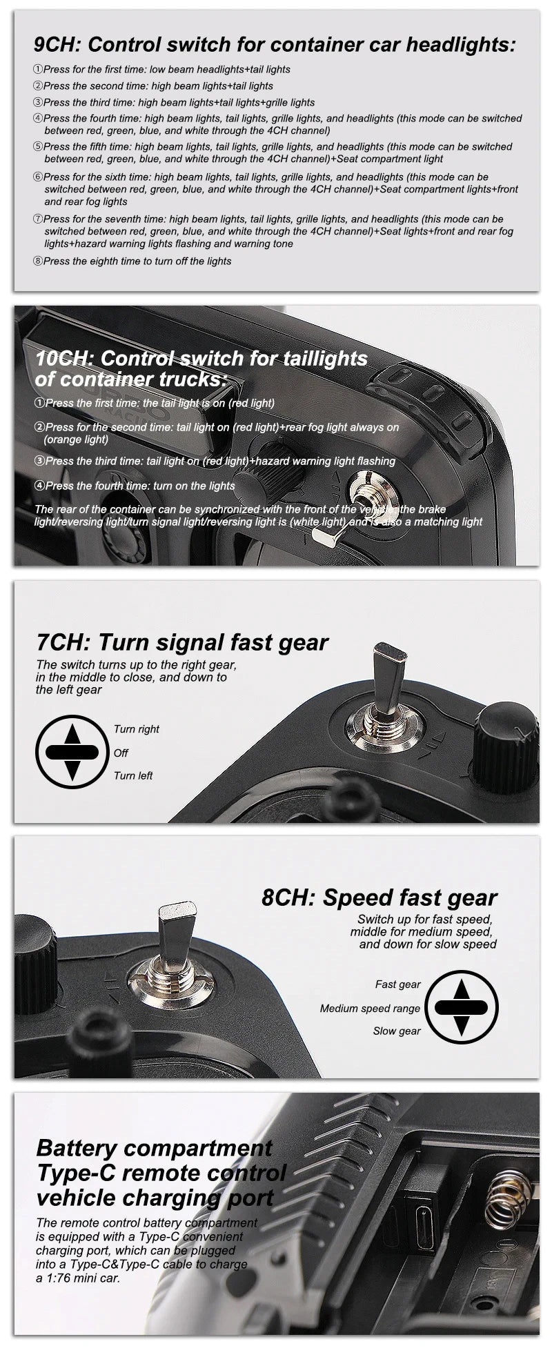 Newest Turbo Racing C50 1:76 Full Proportional 4WD RC Semi - truck Tractor Trailer & P81 2.4Ghz 10Ch Control For Kids/ Adults Gift - Lacatang Shop