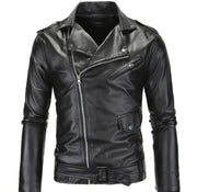 Ninja Stealth Black Mens Faux Leather Biker Jacket - Lacatang Shop