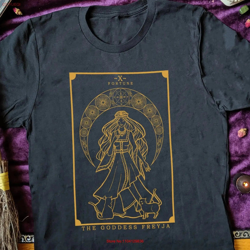 Norse Goddess Freyja Tarot Card T Shirt Pagan for Women Witch Witchcraft Clothing Witchy Wicca Wiccan - Lacatang Shop