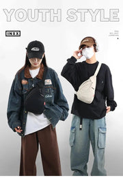 Nylon Zipper 2024 Hot Selling Waist Packs Solid Color Versatile Casual Chest Bag Soft Neutral Style Designer Crossbody Bag - Lacatang Shop