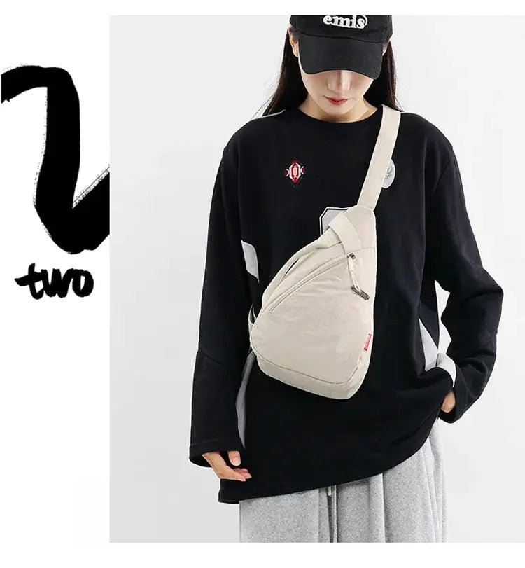 Nylon Zipper 2024 Hot Selling Waist Packs Solid Color Versatile Casual Chest Bag Soft Neutral Style Designer Crossbody Bag - Lacatang Shop