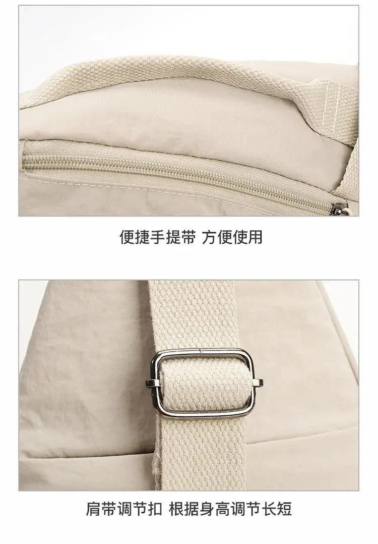 Nylon Zipper 2024 Hot Selling Waist Packs Solid Color Versatile Casual Chest Bag Soft Neutral Style Designer Crossbody Bag - Lacatang Shop