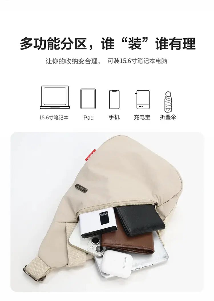 Nylon Zipper 2024 Hot Selling Waist Packs Solid Color Versatile Casual Chest Bag Soft Neutral Style Designer Crossbody Bag - Lacatang Shop