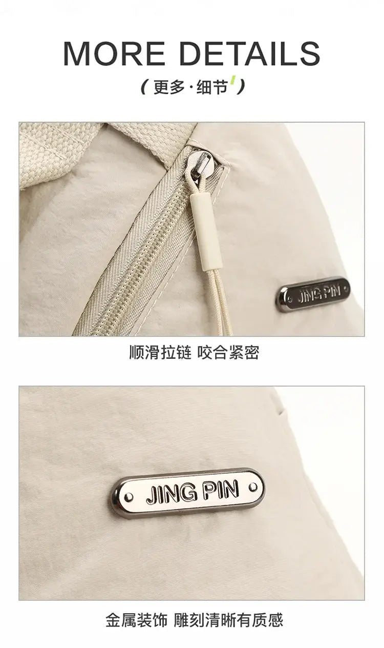 Nylon Zipper 2024 Hot Selling Waist Packs Solid Color Versatile Casual Chest Bag Soft Neutral Style Designer Crossbody Bag - Lacatang Shop