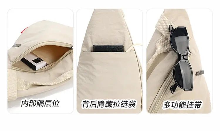 Nylon Zipper 2024 Hot Selling Waist Packs Solid Color Versatile Casual Chest Bag Soft Neutral Style Designer Crossbody Bag - Lacatang Shop