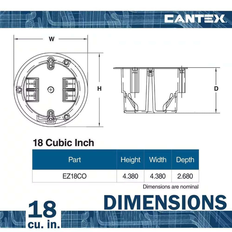 Old Work 18 Cu. In. Round Ceiling Electrical Box with EZ Mount - Lacatang Shop